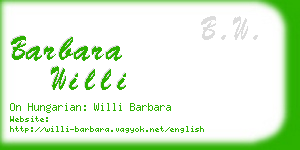 barbara willi business card